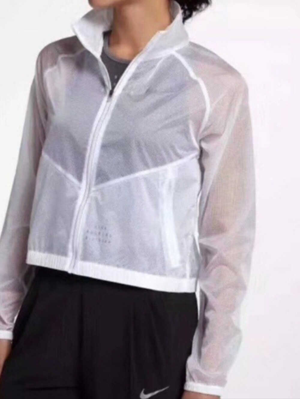 Nike Transparent Run Division White Jacket Women Size  Running Medium